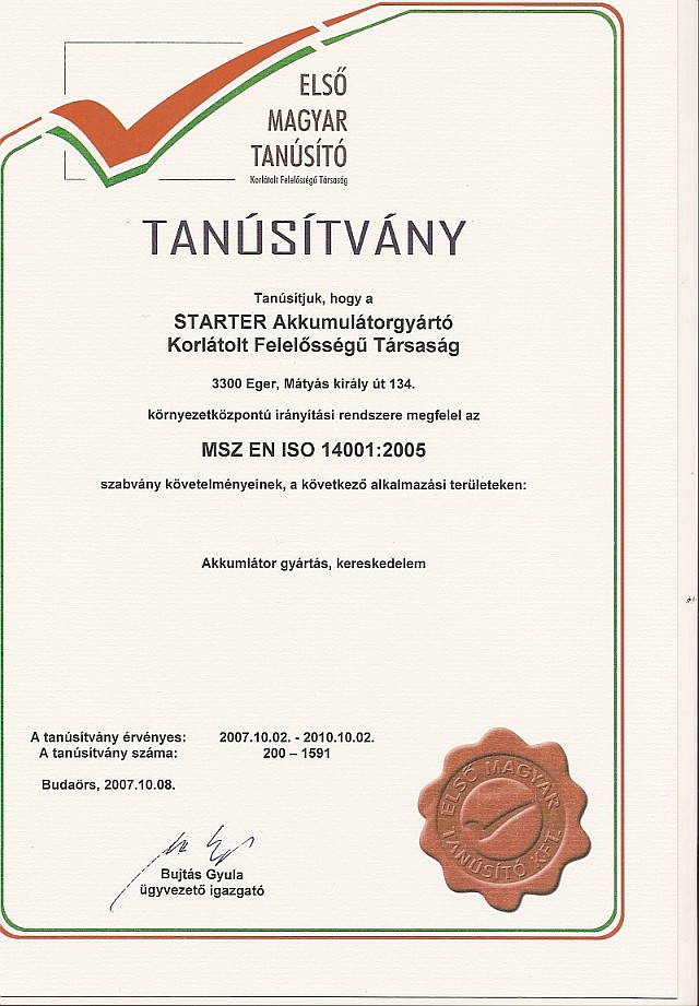 MSZ EN ISO 14001:2005